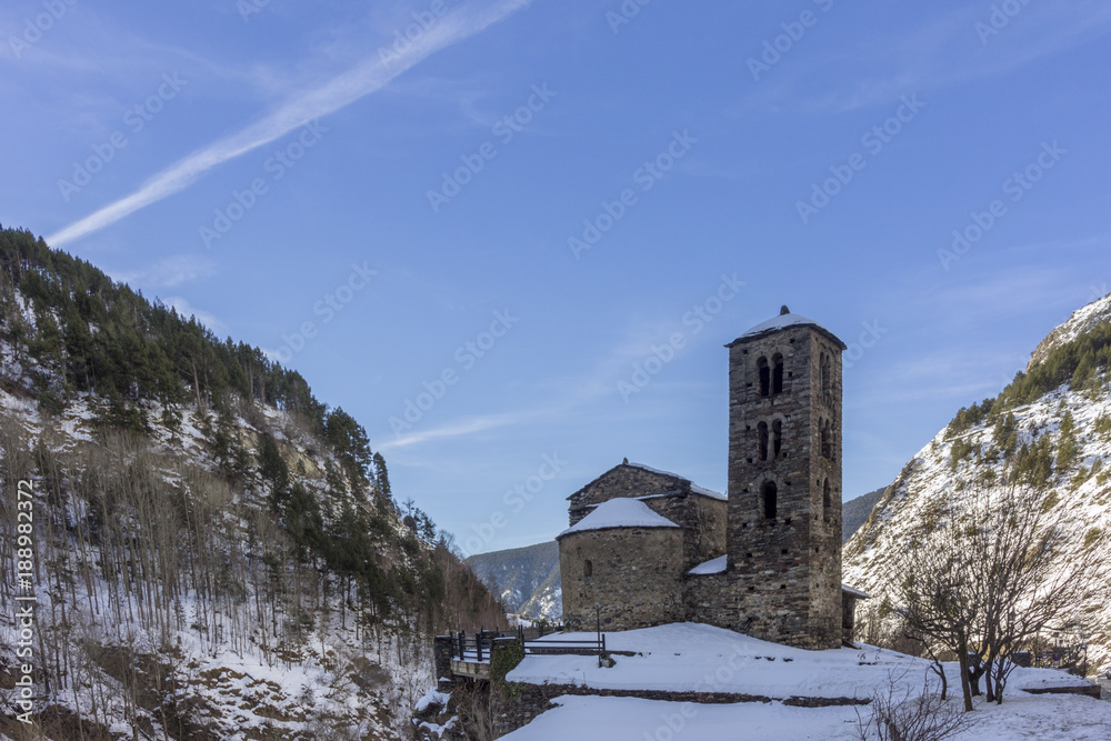 Sant Joan de Caselles Church built in the 11-12th century, Andorra.