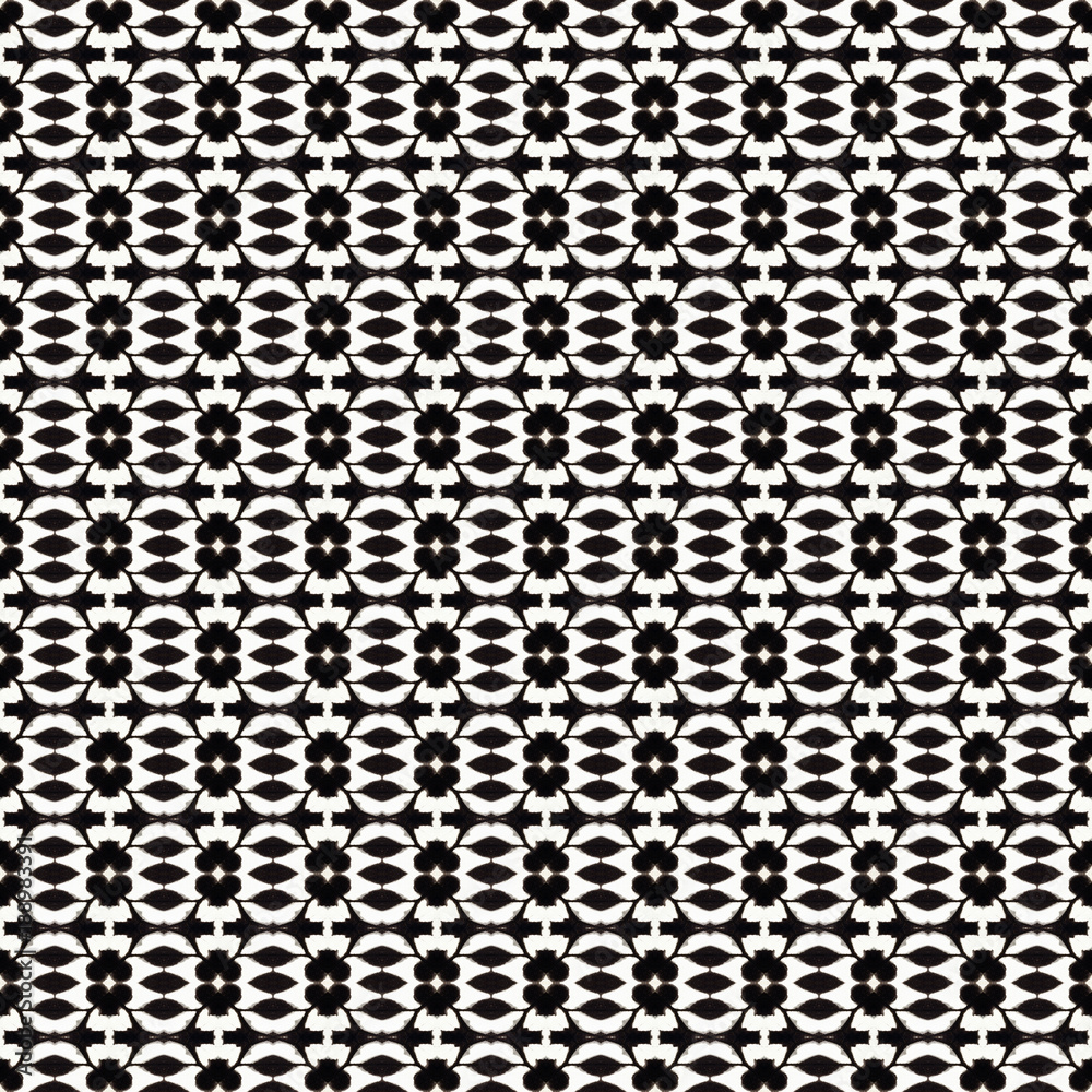 Geometric pattern in repeat. Fabric print. Seamless background, mosaic ornament, ethnic style.