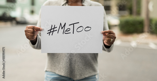African American Woman Holding a #MeToo Sign photo