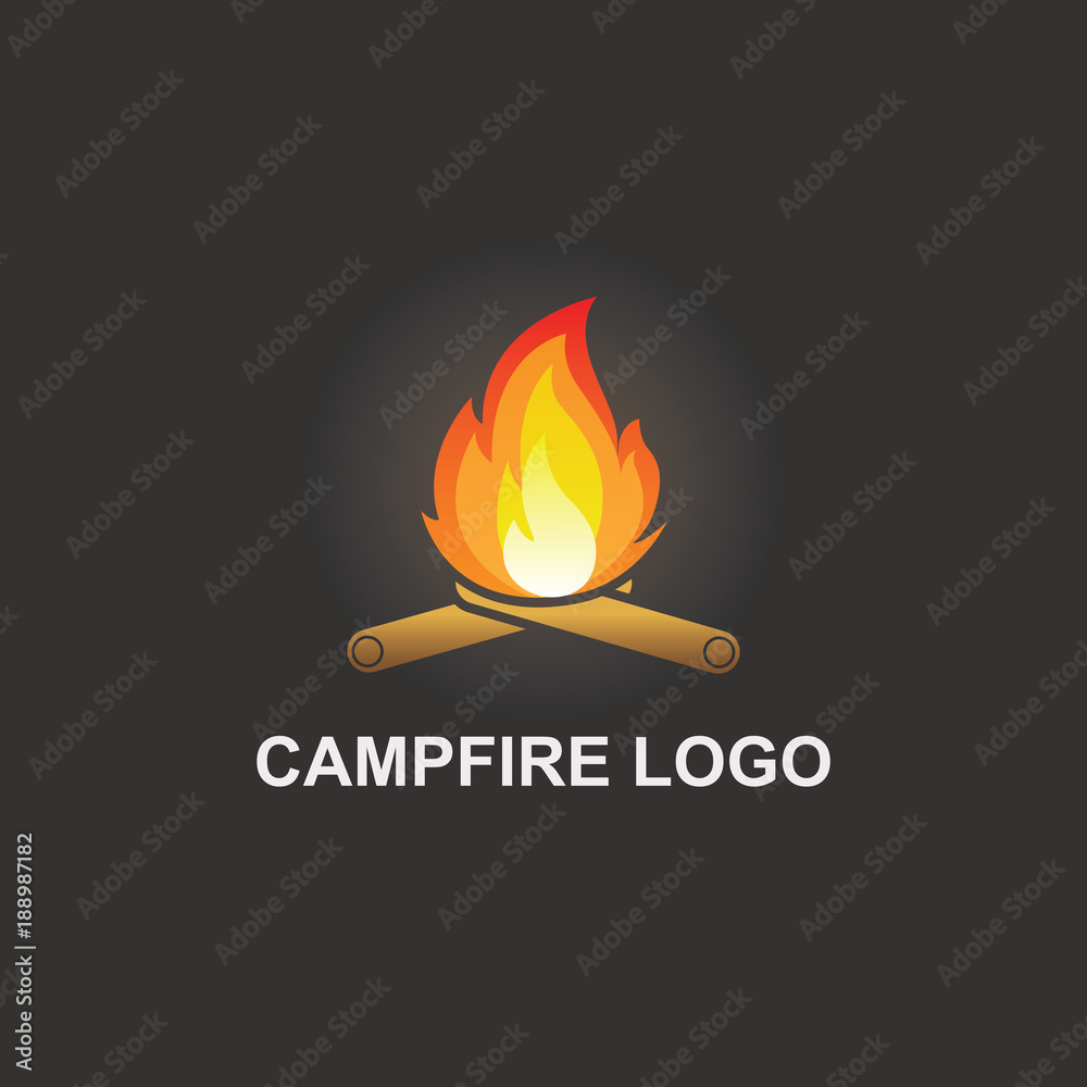 Camp fire logo vector design Camp fire logo vector design