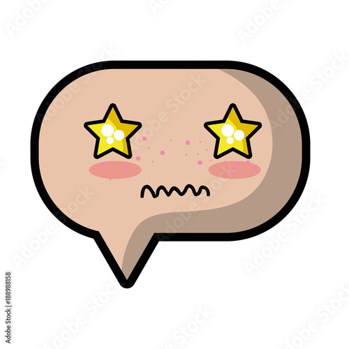 unpleasant chat bubble kawaii cartoon
