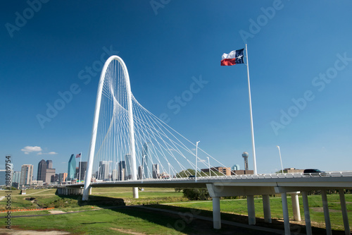 Dallas Skyline Behind Bridge photo