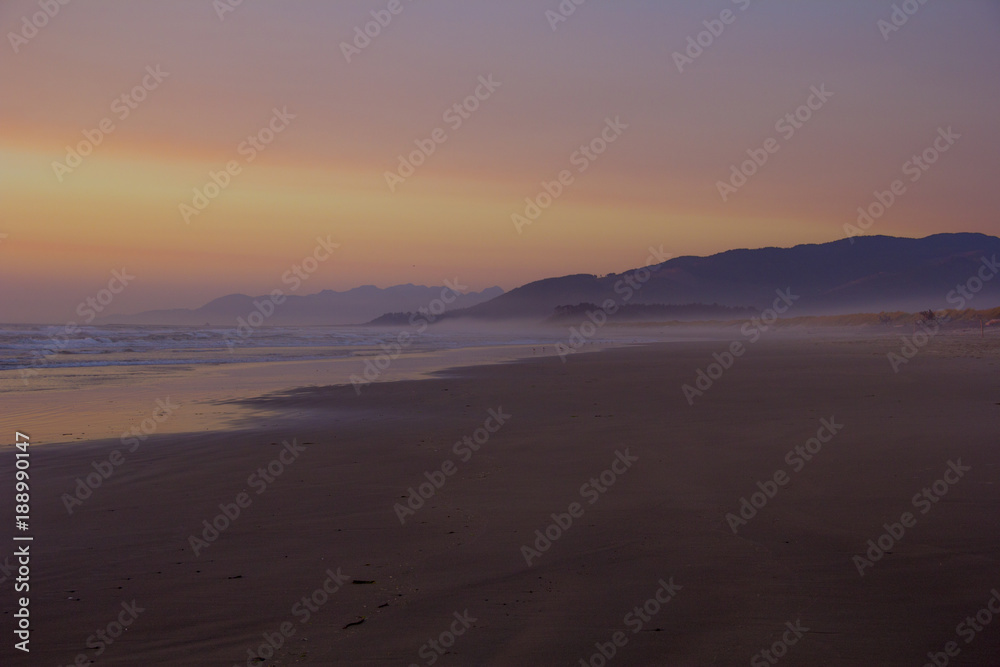 Misty sunset at Oregon beach Misty sunset at Oregon beach