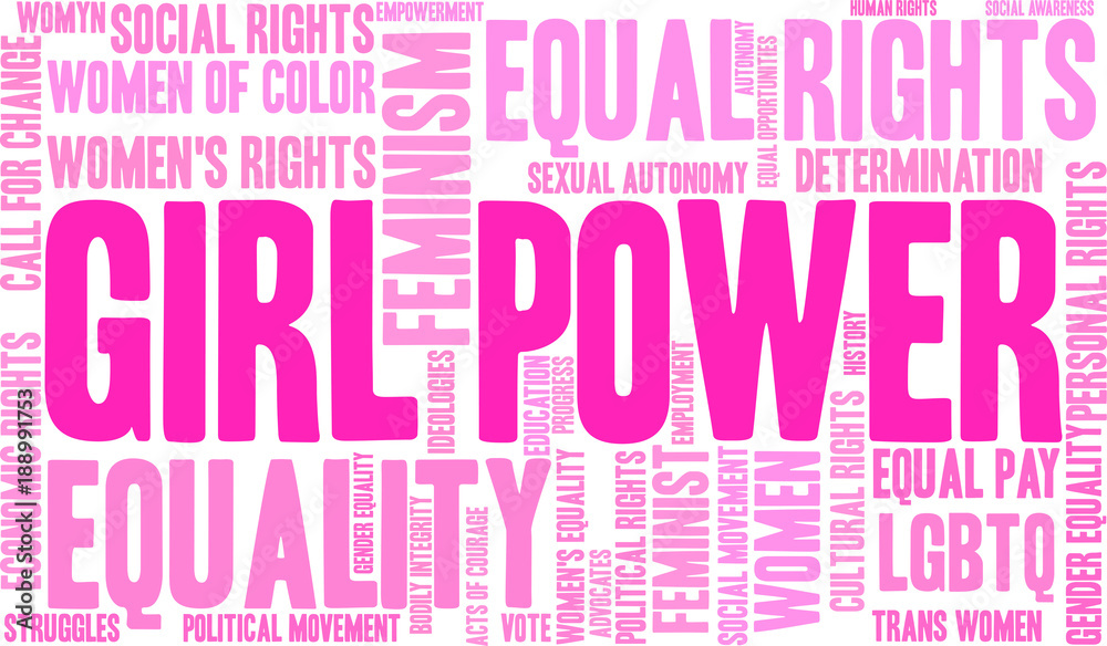 Girl Power Word Cloud on a white background. Girl Power Word Cloud on a white background.