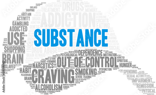 Substance Word Cloud on a white background. 