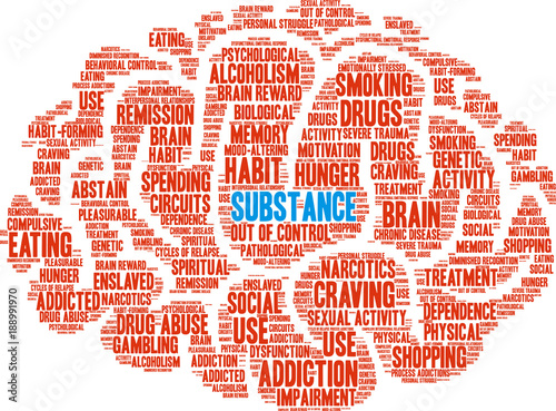 Substance Word Cloud on a white background. 