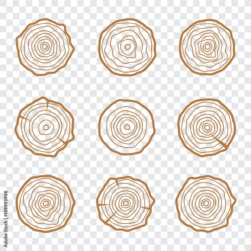 Tree rings icons vector illustration. Abstract age annual. Circle tree background Tree rings icons vector illustration. Abstract age annual. Circle tree background
