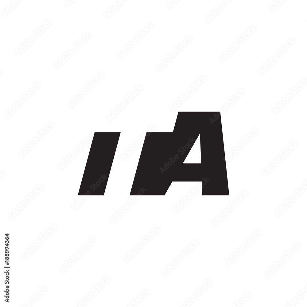 Initial letter TA, negative space logo, simple black color