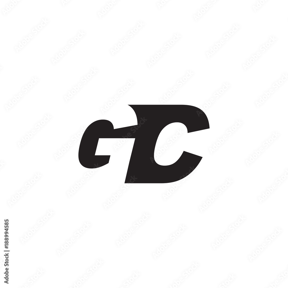 Initial letter GC, negative space logo, simple black color Initial letter GC, negative space logo, simple black color