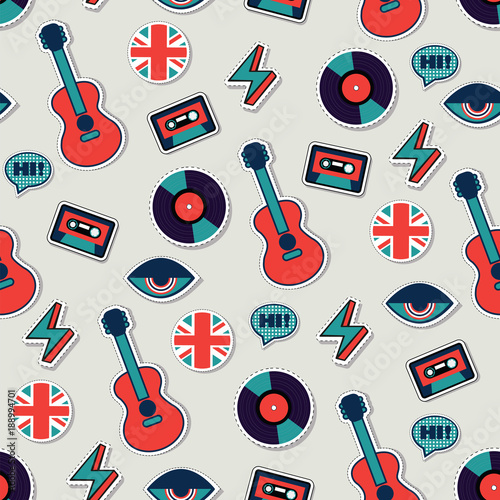 music vector seamless british pattern