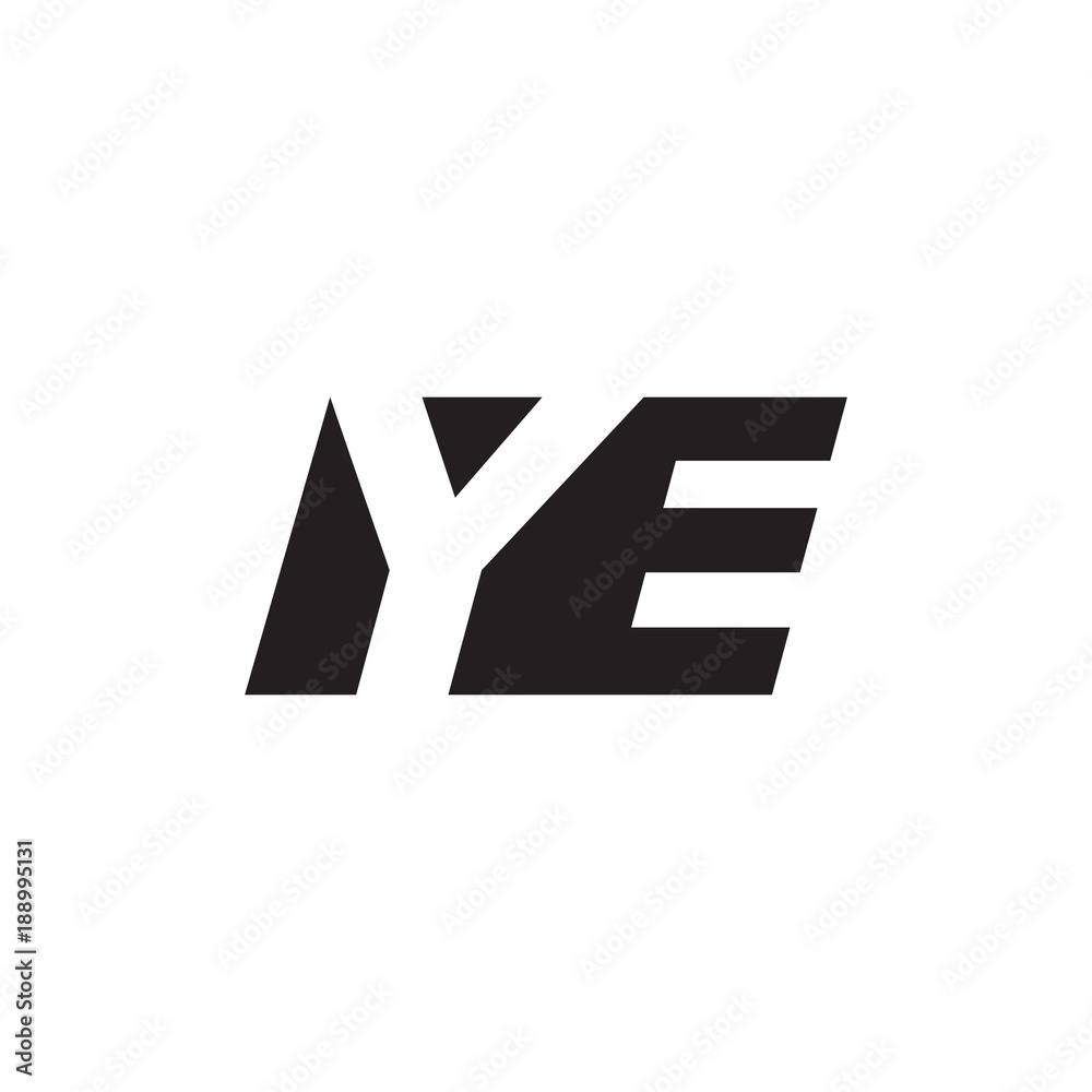 Initial letter YE, negative space logo, simple black color Initial letter YE, negative space logo, simple black color