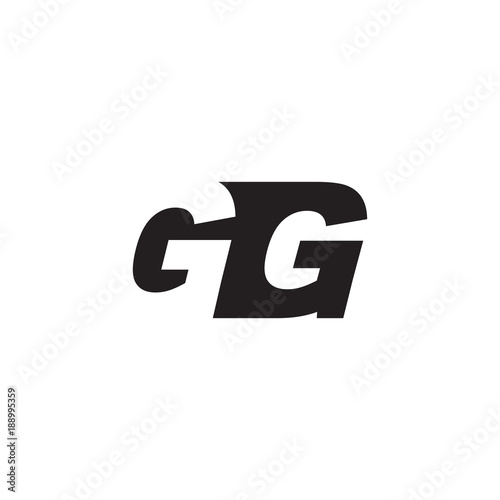 Initial letter GG, negative space logo, simple black color