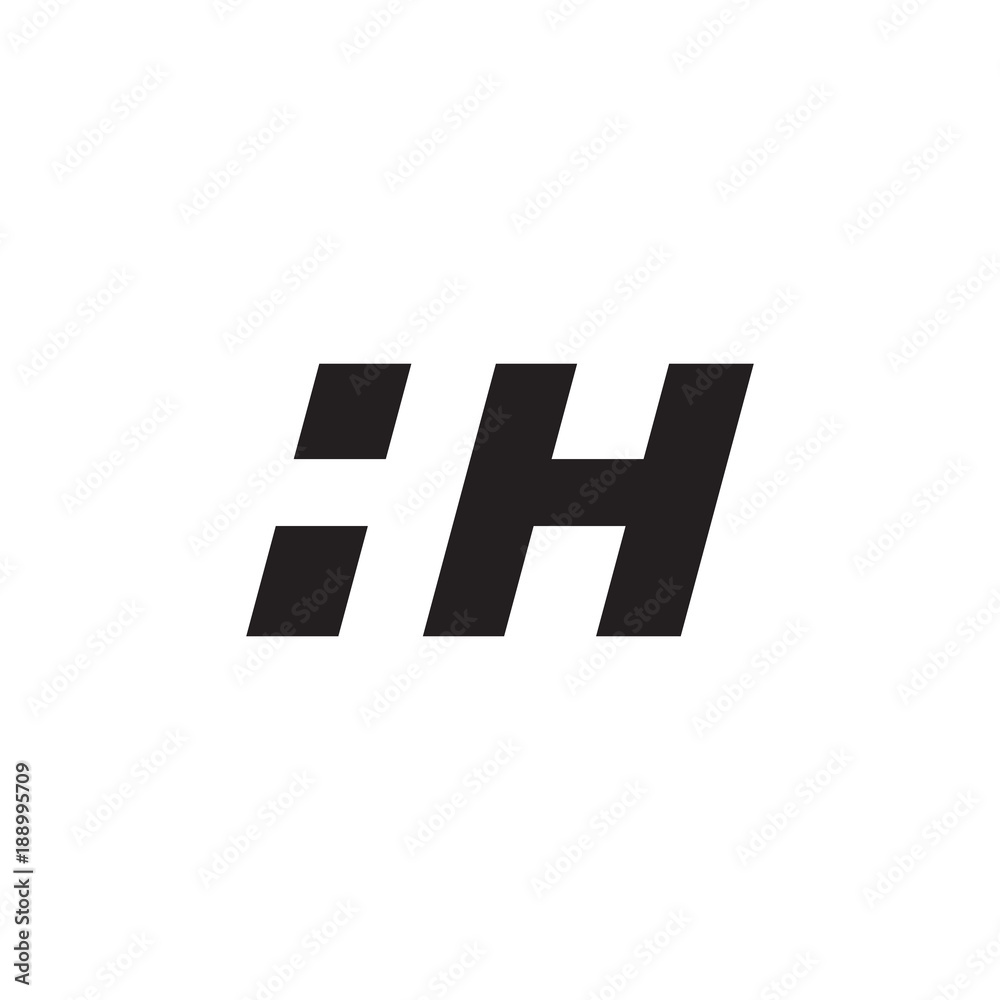 Initial letter HH, negative space logo, simple black color Initial letter HH, negative space logo, simple black color