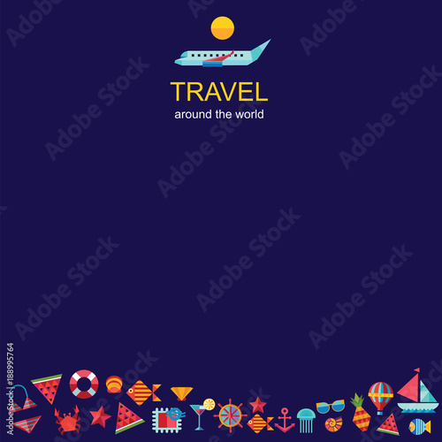 travel around the world vector template background
