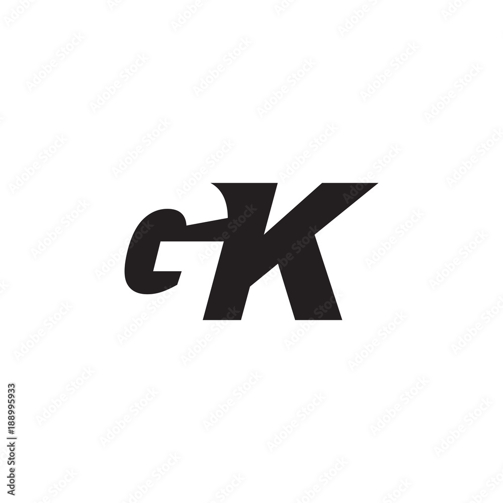 Initial letter GK, negative space logo, simple black color Initial letter GK, negative space logo, simple black color