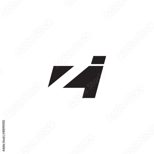 Free Download Initial letter ZI, negative space logo, simple black color - GFXLoad