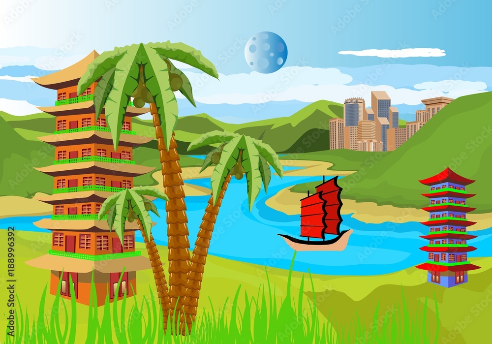 South East Asian Countries Landscape Like China Vietnam Japan Korea With Pagoda Jungle Countryside Travel Tourism Stock Vector Adobe Stock South East Asian Countries Landscape Like China Vietnam Japan Korea With Pagoda Jungle Countryside Travel Tourism Stock Vector Adobe Stock