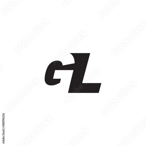 Initial letter GL, negative space logo, simple black color