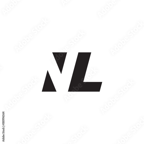 Initial letter NL, negative space logo, simple black color