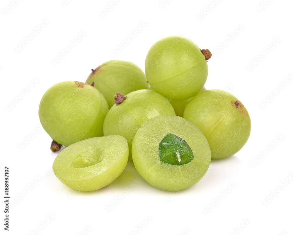 gooseberries Indian gooseberry on white background gooseberries Indian gooseberry on white background