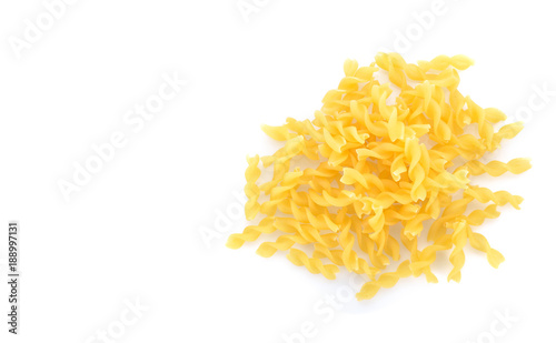 Macaroni on white background