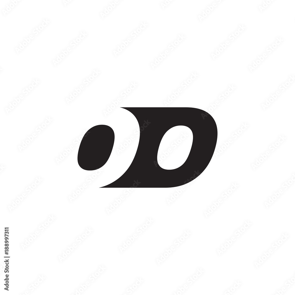 Initial letter OO, negative space logo, simple black color