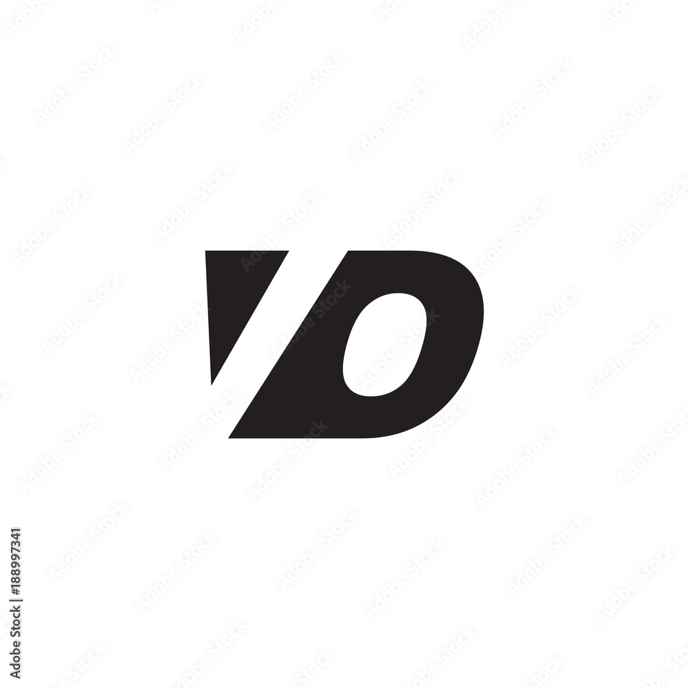 Initial letter VO, negative space logo, simple black color Initial letter VO, negative space logo, simple black color