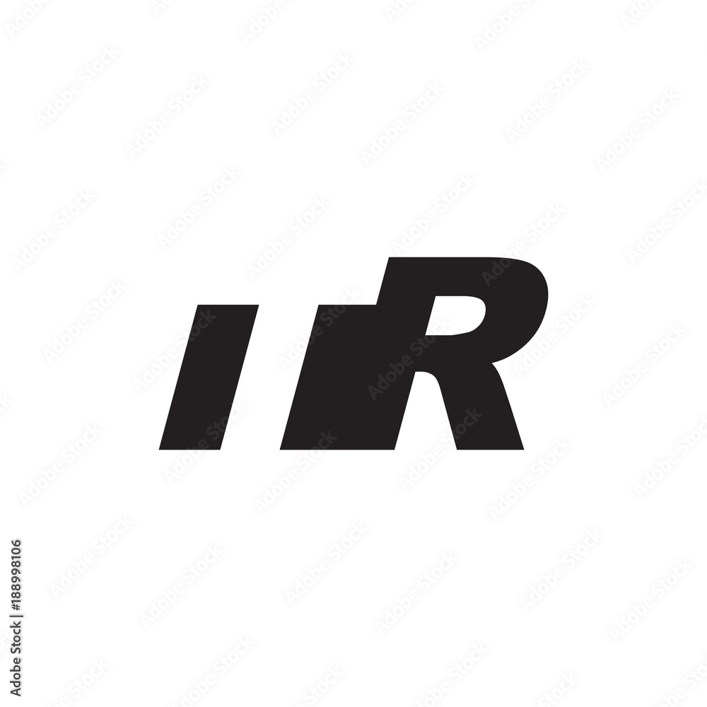 Initial letter TR, negative space logo, simple black color Initial letter TR, negative space logo, simple black color