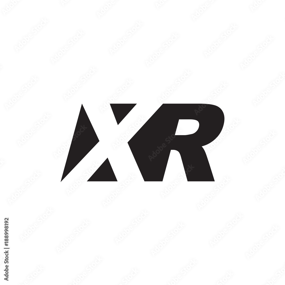 Initial letter XR, negative space logo, simple black color Initial letter XR, negative space logo, simple black color