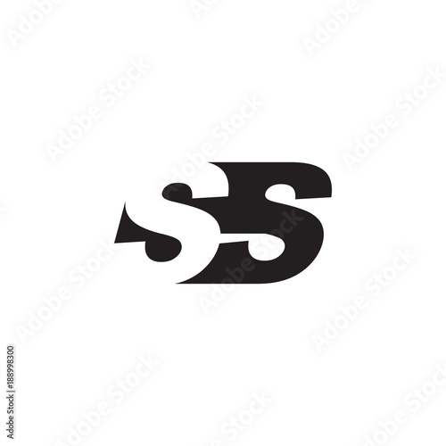 Initial letter SS, negative space logo, simple black color