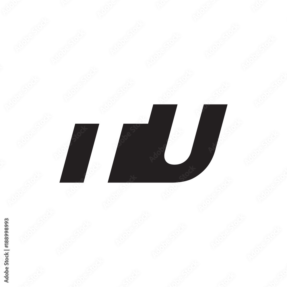 Obraz premium Initial letter TU, negative space logo, simple black color