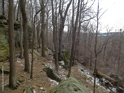 Hiking Whipps Ledges, Ohio, USA. photo