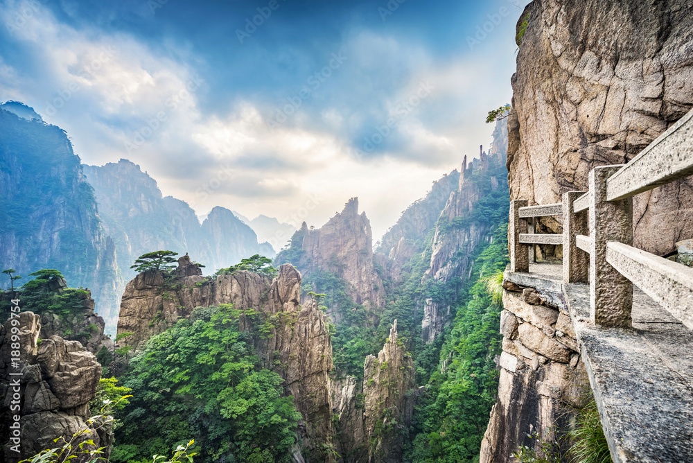 Landscape of Huangshan Mountain (Yellow Mountains). Located in Anhui province in eastern China.