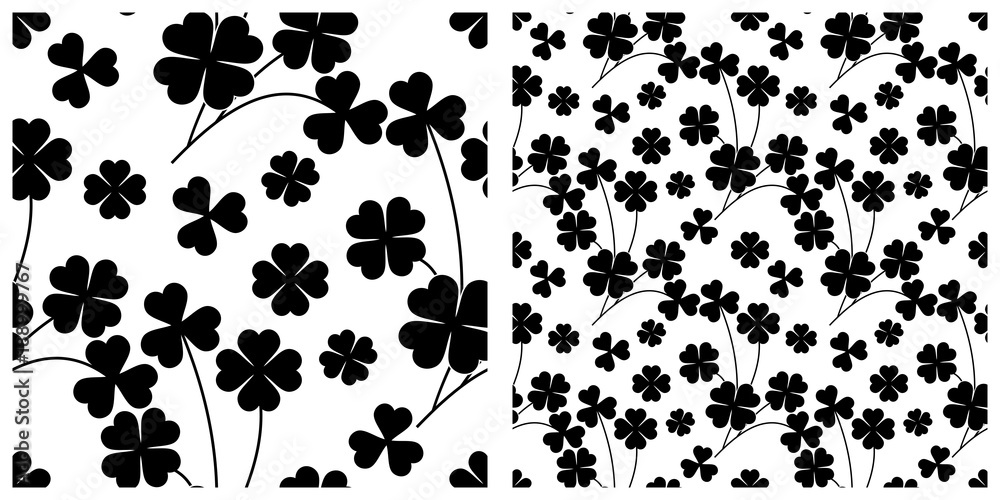 Seamless pattern in single layer of clover leaves.