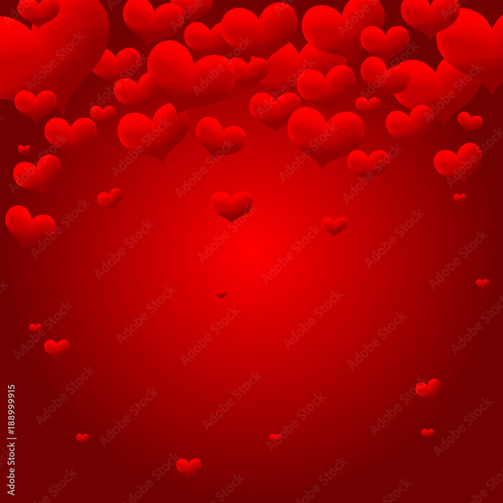 Love heart. Decorative heart background with lot of valentines hearts. Vector illustration for greeting.
