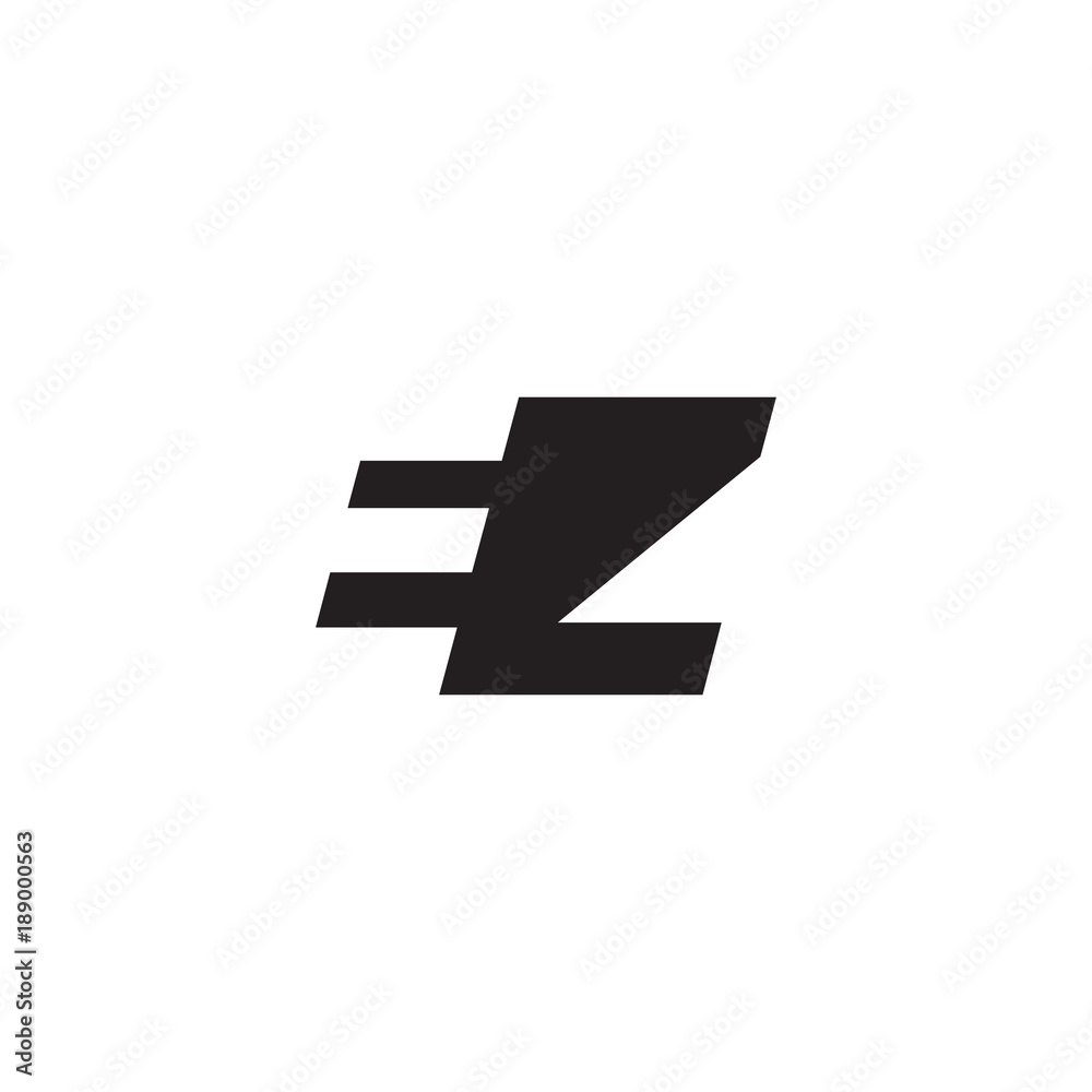 Initial letter EZ, negative space logo, simple black color Initial letter EZ, negative space logo, simple black color