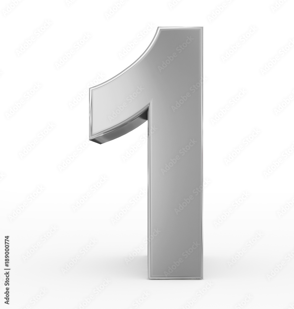 number 1 3d silver isolated on white number 1 3d silver isolated on white