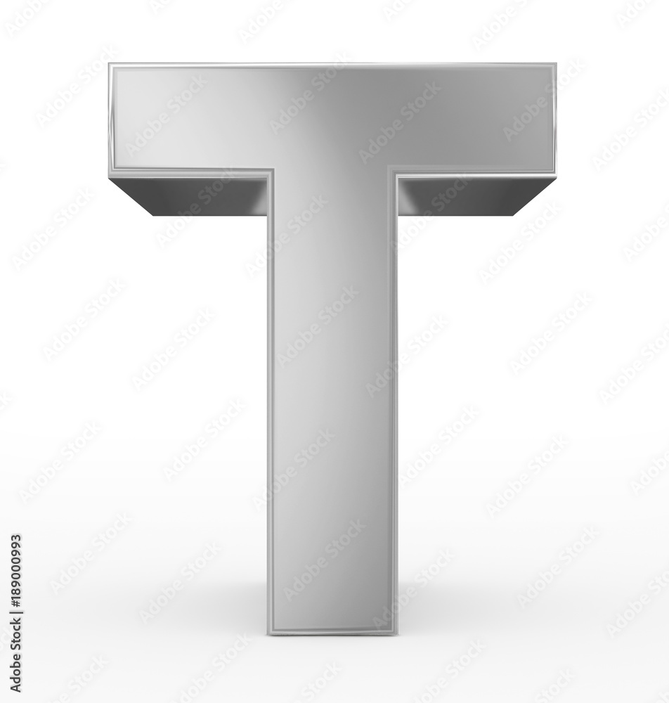 letter T 3d silver isolated on white letter T 3d silver isolated on white