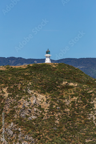 Lighthouse on cliffs near Wellington city, New Zealand © Natalia