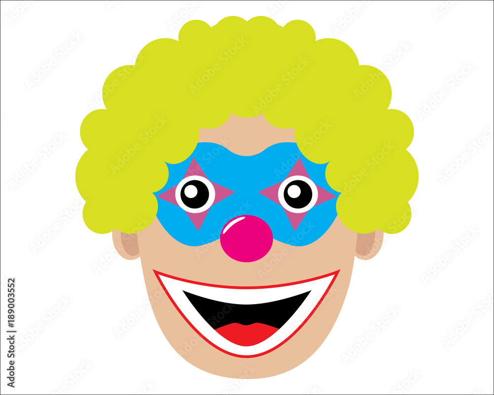 Head of clown, icon. Vector illustration. Head of clown, icon. Vector illustration.