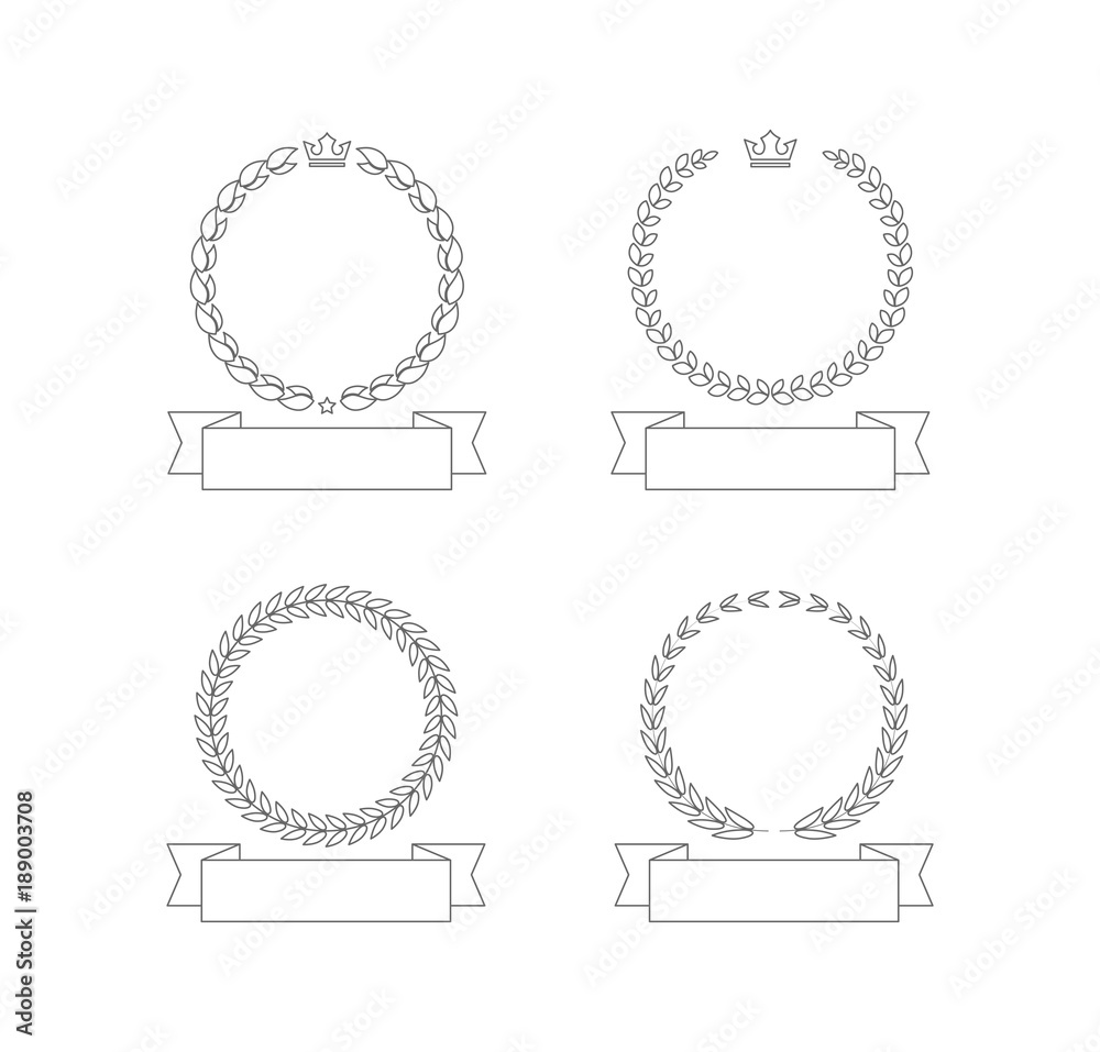 laurel wreath banner icon laurel wreath banner icon
