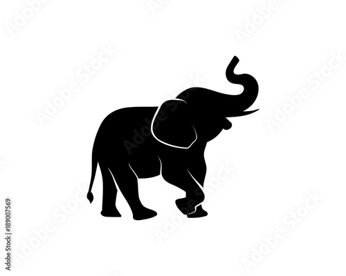 Black Elephant Illustration Animal on Zoo Silhouette Logo Vector © Vilogsign