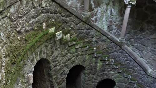 The Initiation Wells (Inverted tower) in Quinta da Regaleira estate. Sintra. Portugal
