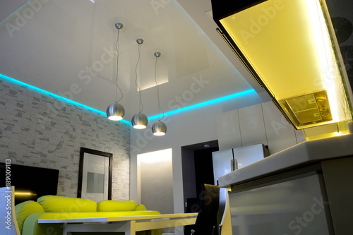 led lighting in the living room interior