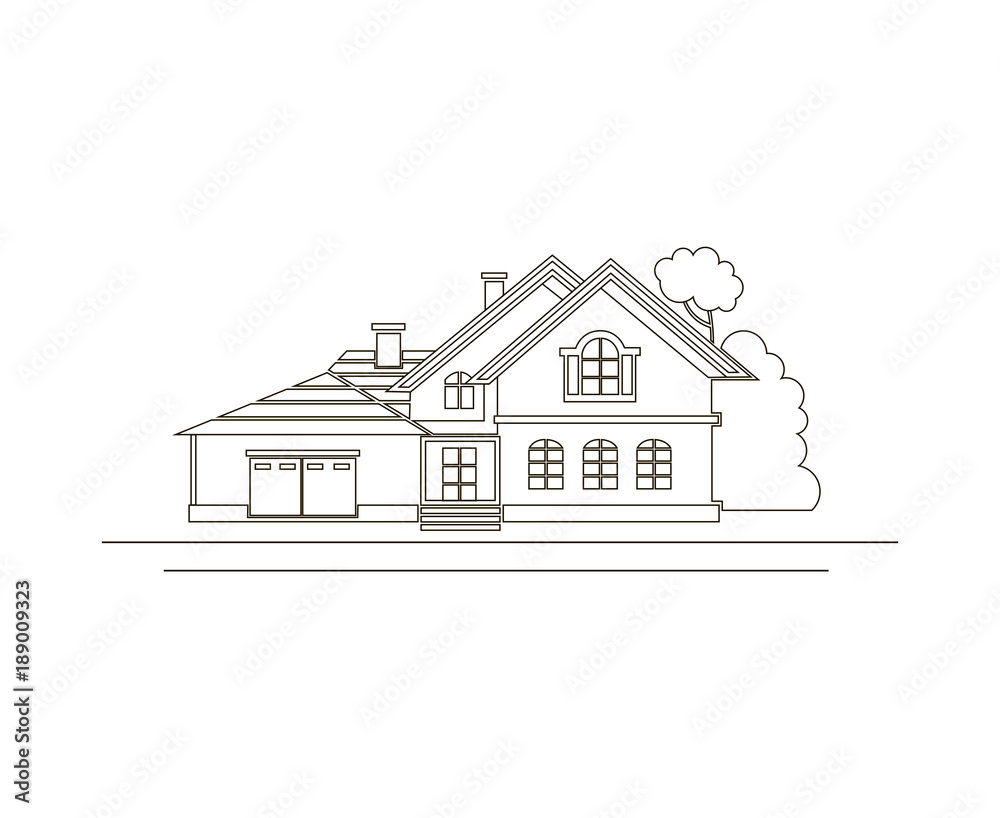 monochrome sketch design of private house monochrome sketch design of private house