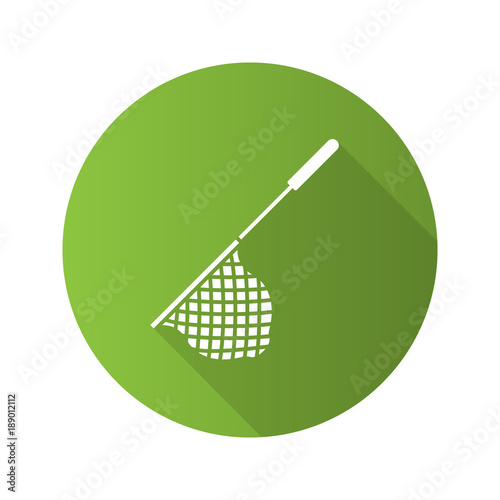 Scoop net flat design long shadow glyph icon