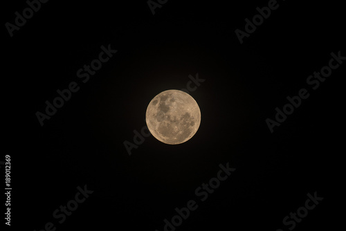 yellow color effect on super moon at night