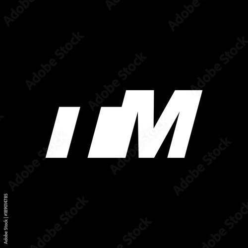 Initial letter TM, negative space logo, white on black background