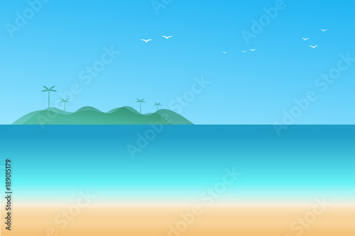 Vector illustration seascape background