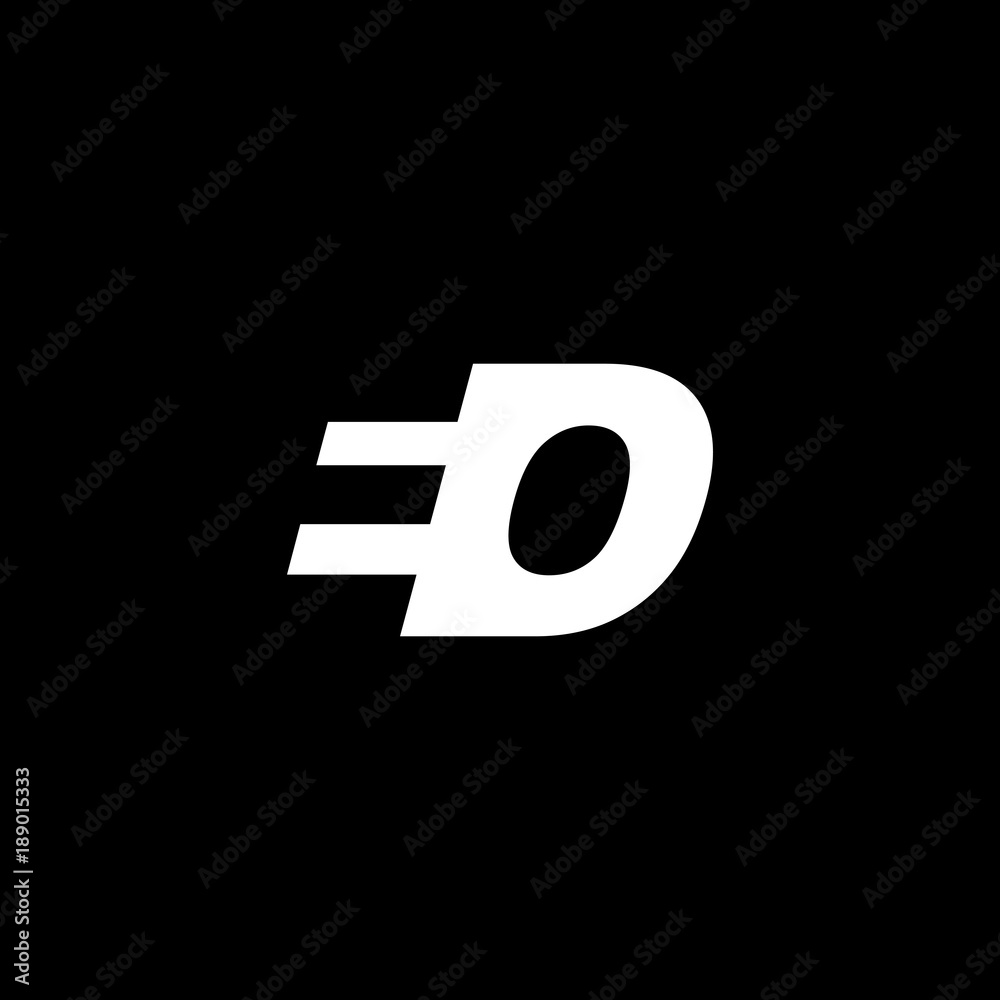 Initial letter EO, negative space logo, white on black background Initial letter EO, negative space logo, white on black background